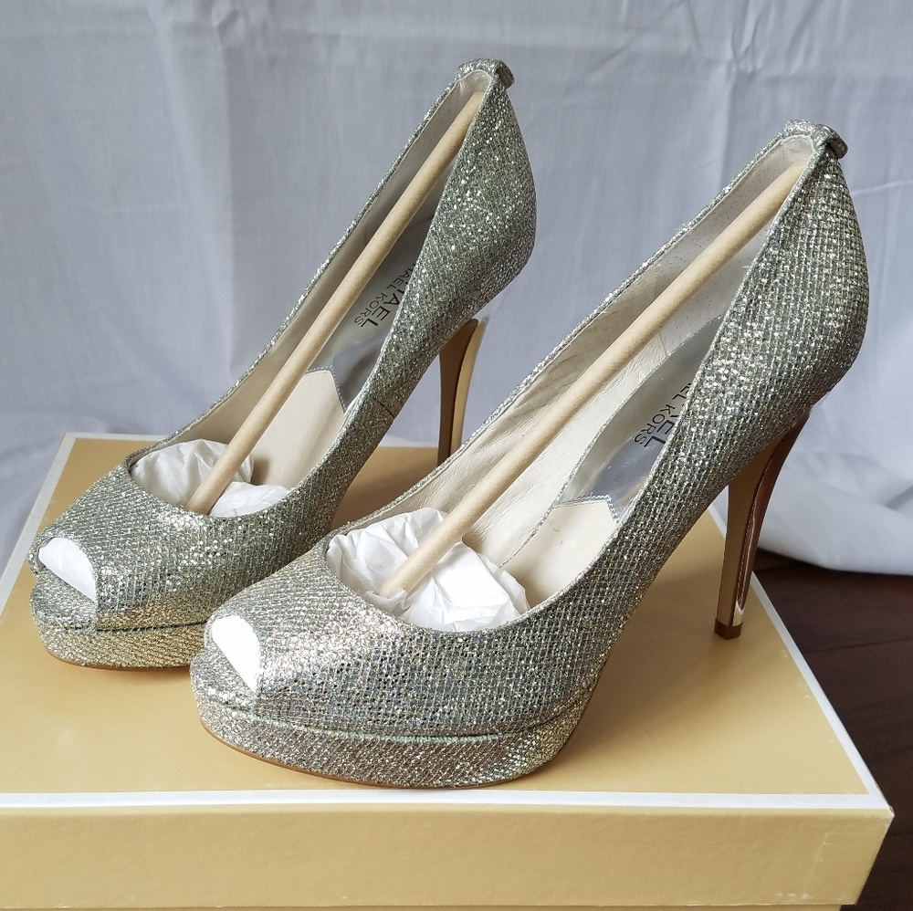 Michael Kors York Platform Glitter Heels